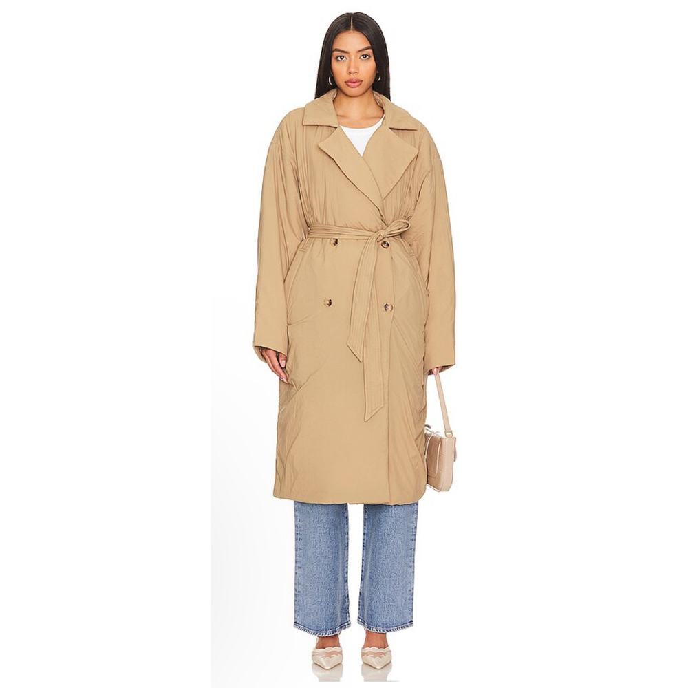 NWT Good American Puffed Nylon Robe in Good Khaki Size 2XL-3XLXL